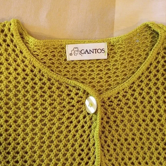 Lime Crochet Cardigan Sweater - Picture 2 of 3